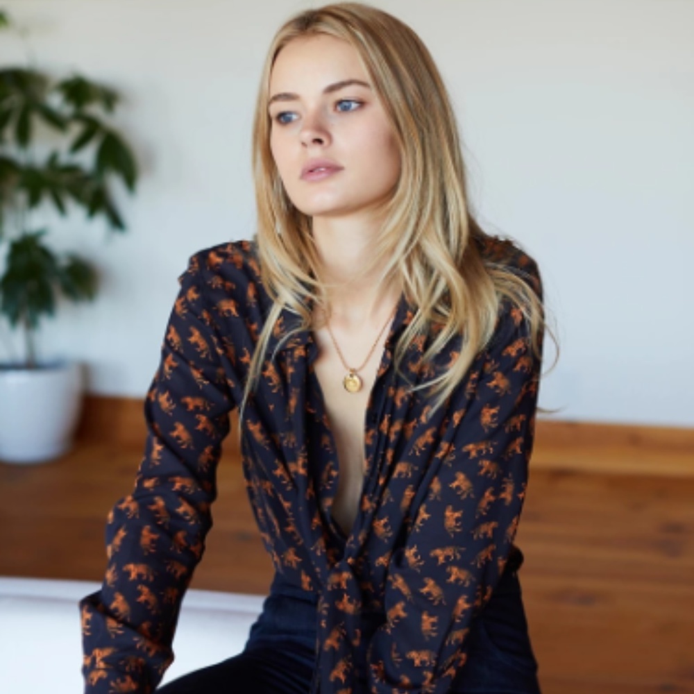 Emerson Fry Tigers Ribbons Blouse (Soft Black)